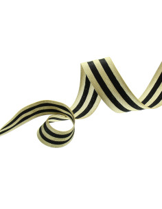Galon stripes métal - Noir et or