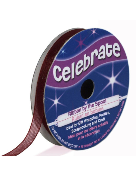 Ruban organza Celebrate prune - 6 mm x 8 m