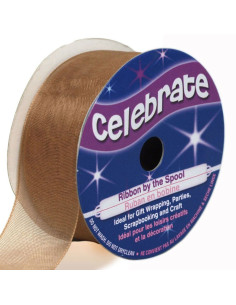 Ruban organza Celebrate marron - 25 mm x 5 m