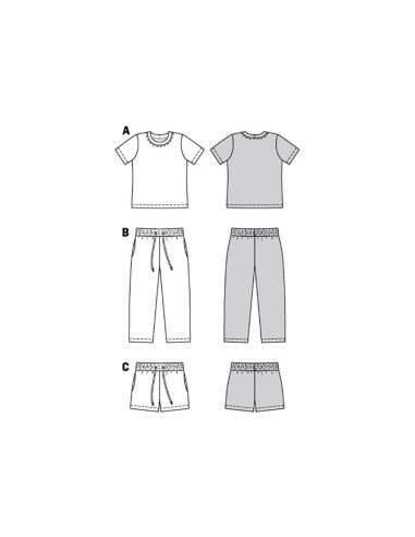 Patron de T-Shirt, pantalon et short - Burda 9288