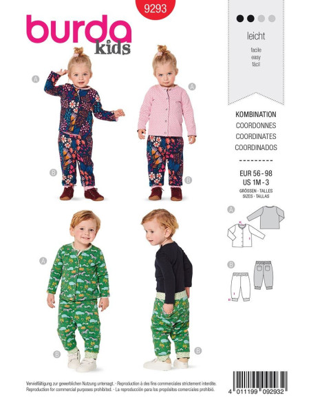 Patron de veste et pantalon - Burda 9293