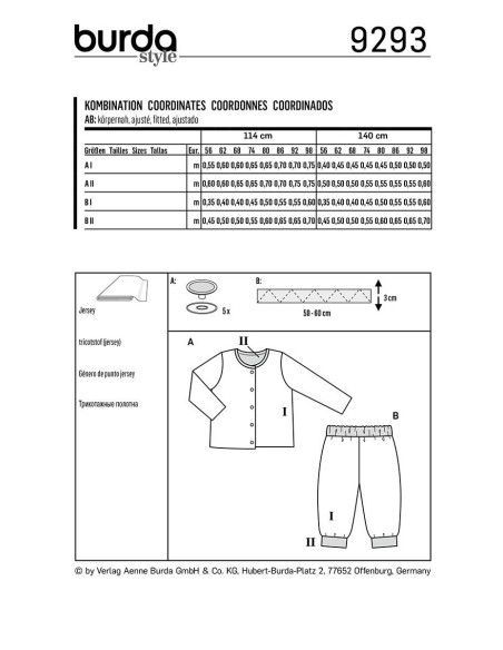 Patron de veste et pantalon - Burda 9293