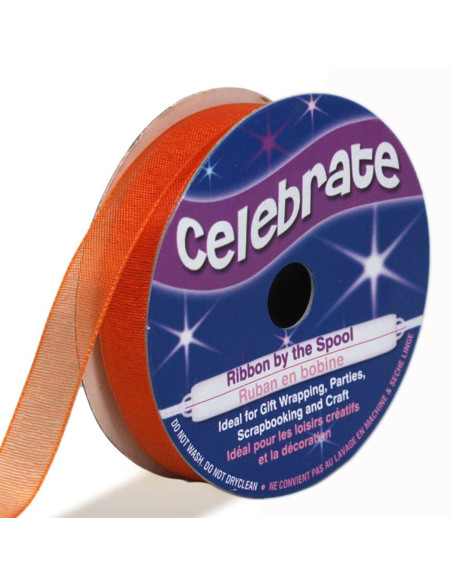 Ruban organza Celebrate orange - 9 mm x 8 m