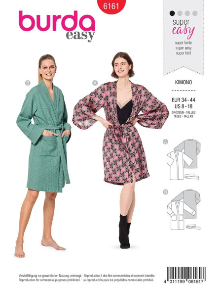 Patron de kimono - Burda 6161