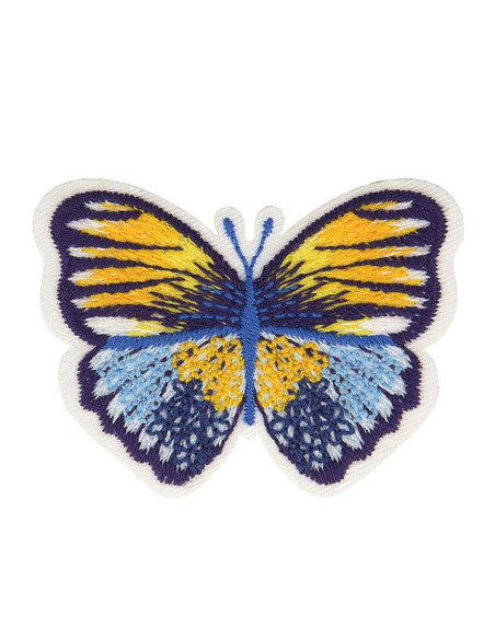 Écusson thermocollant papillon bleu