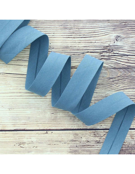 Biais coton bio - Gris bleu