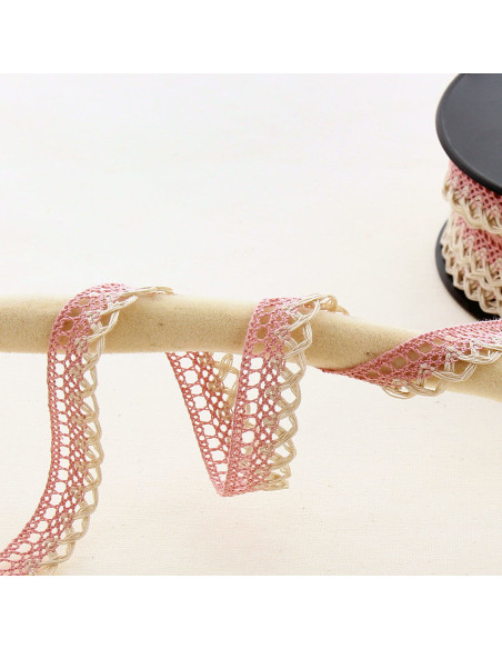 Dentelle feston 10mm  - Vieux rose