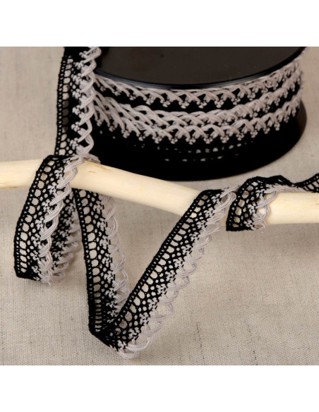 Dentelle feston 10mm  - Noir