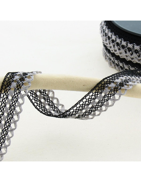 Dentelle feston 20mm  - Noir