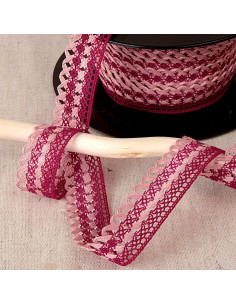 Dentelle feston 20mm  - Bordeaux, vieux rose