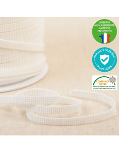 Elastique hypoallergénique sans latex - Blanc