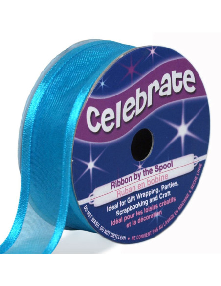 Ruban organza Celebrate bleu turquoise - 20 mm x 4 m