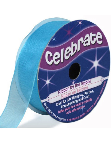 Ruban organza Celebrate bleu lagune - 20 mm x 5 m