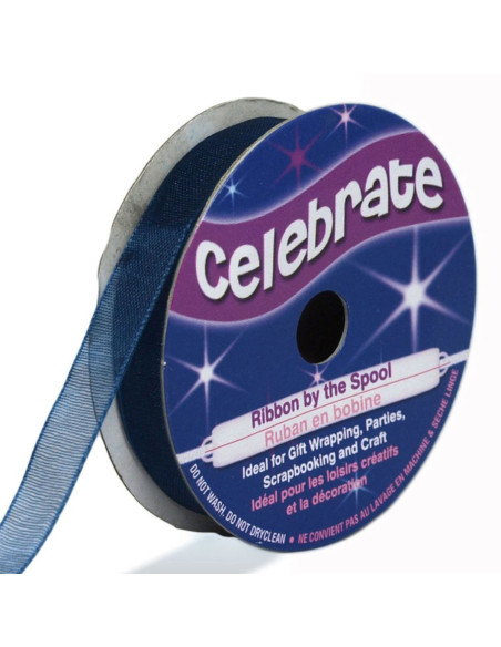 Ruban organza Celebrate bleu marine - 9 mm x 8 m