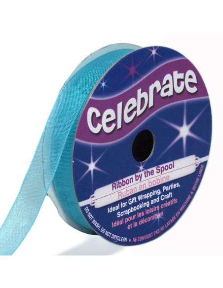 Ruban organza Celebrate bleu turquoise - 9 mm x 8 m