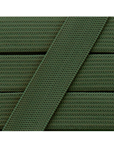 Élastique souple 15 mm - Kaki