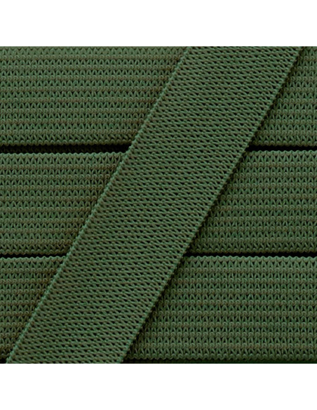 Élastique souple 15 mm - Kaki