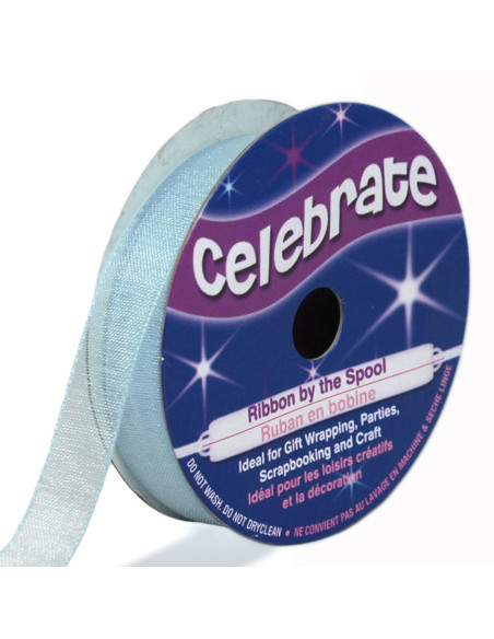 Ruban organza Celebrate bleu ciel - 9 mm x 8 m