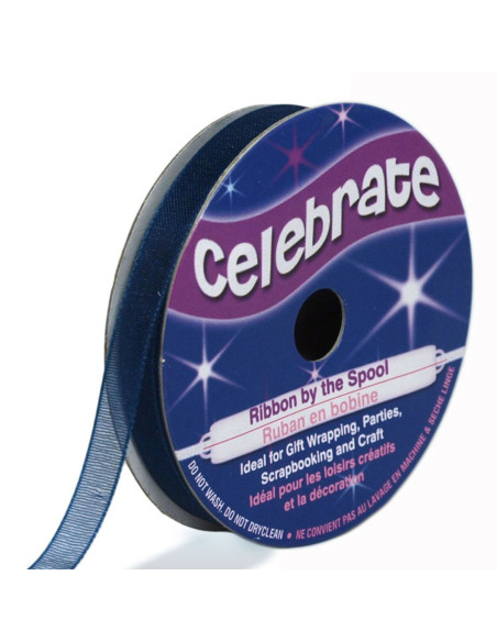 Ruban organza Celebrate bleu marine - 6 mm x 8 m