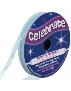 Ruban organza Celebrate bleu ciel - 6 mm x 8 m