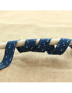 Biais étoiles 20 mm - Bleu nuit