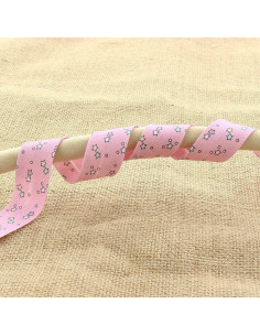 Biais étoiles 20 mm - Rose
