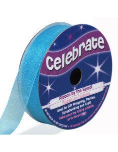 Ruban organza Celebrate bleu lagune - 12 mm x 6 m