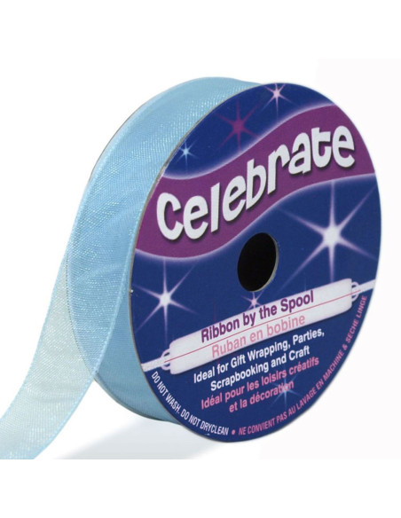 Ruban organza Celebrate bleu ciel - 12 mm x 6 m