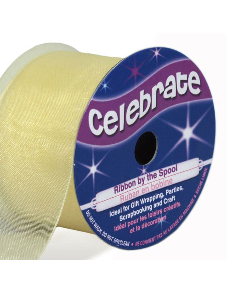Ruban organza Celebrate crème - 32 mm x 5 m