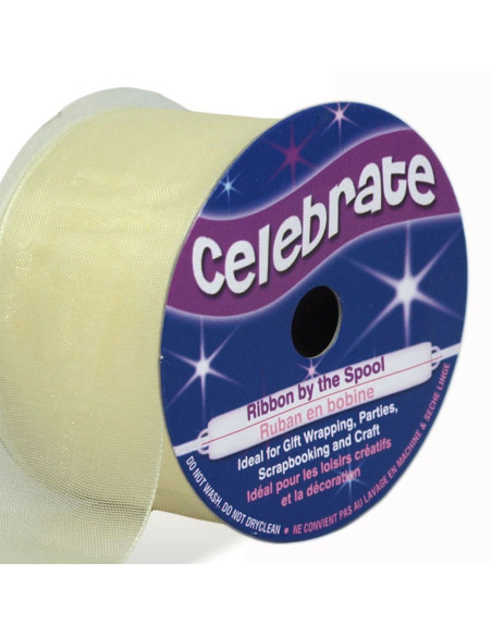 Ruban organza Celebrate ivoire - 32 mm x 5 m