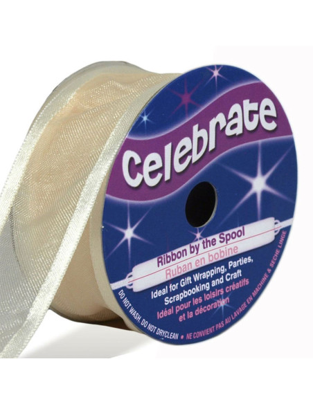 Ruban organza Celebrate crème - 25 mm x 4 m