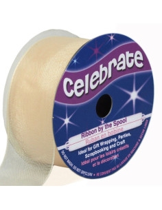 Ruban organza Celebrate ivoire - 25 mm x 5 m