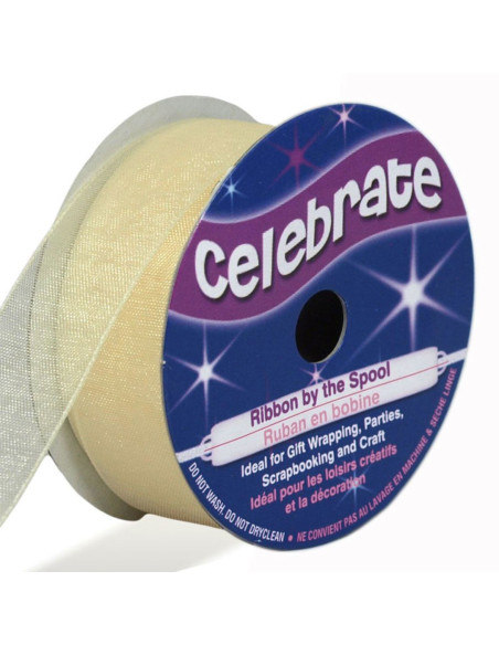 Ruban organza Celebrate ivoire - 20 mm x 5 m