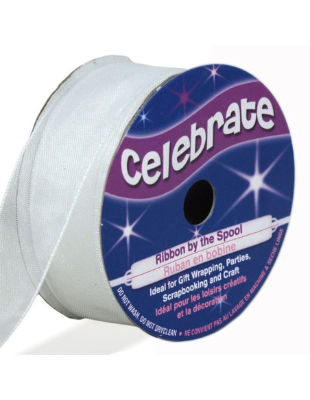 Ruban organza Celebrate blanc - 20 mm x 5 m