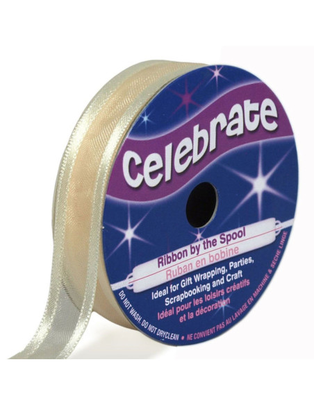 Ruban organza Celebrate crème - 12 mm x 5 m