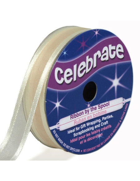 Ruban organza Celebrate ivoire - 12 mm x 5 m