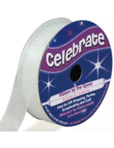 Ruban organza Celebrate blanc - 12 mm x 6 m
