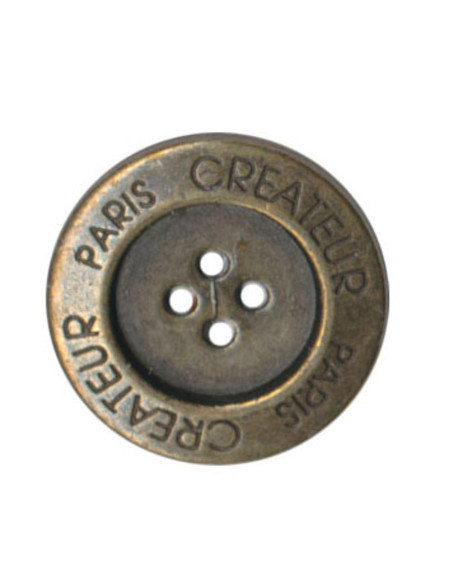 Bouton 4 trous - Paris créateur - Bronze