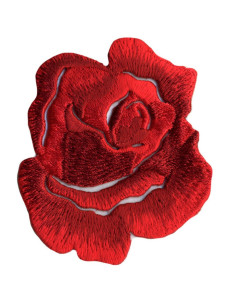 Écusson thermocollant grande rose - Rouge