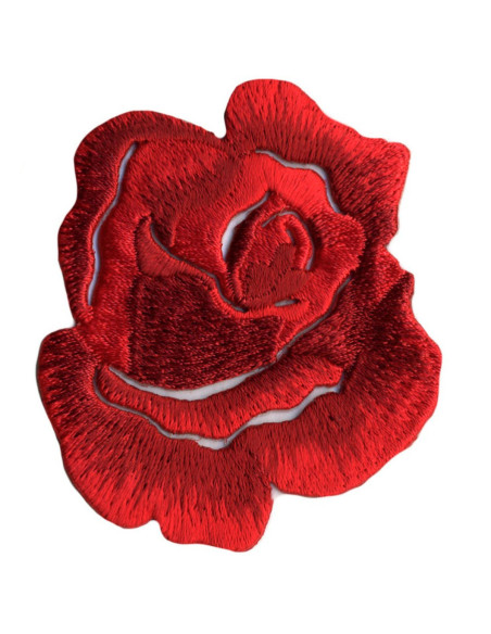 Écusson thermocollant grande rose - Rouge