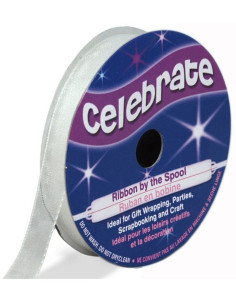 Ruban organza Celebrate blanc - 6 mm x 8 m