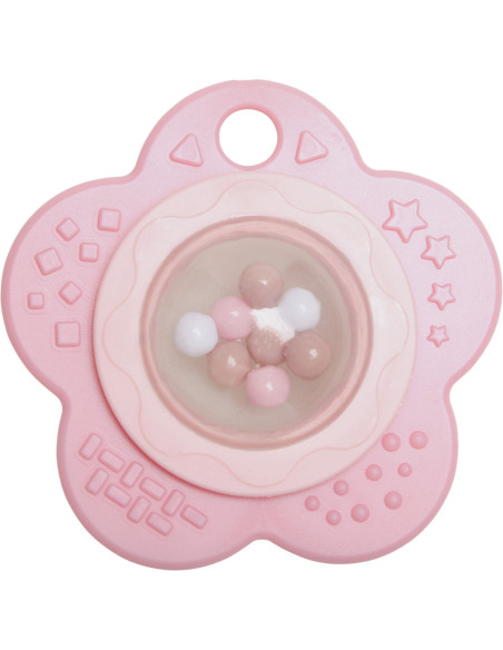 Anneau de dentition hochet bébé - Rose