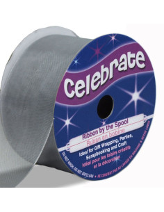 Ruban organza Celebrate argent - 32 mm x 5 m