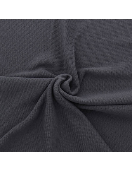 Tissu maille tricotée jersey endroit - Gris anthracite