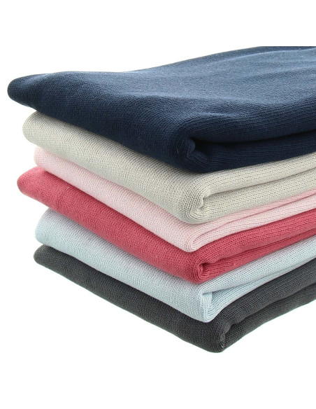Tissu maille tricotée jersey endroit - Écru