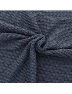 Tissu maille tricotée jersey relief - Ardoise