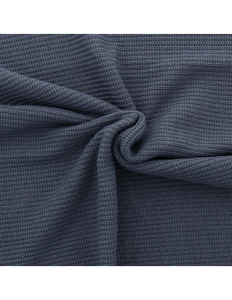Tissu maille tricotée jersey relief - Ardoise