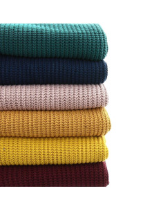 Tissu maille tricotée jersey relief - Ardoise 2