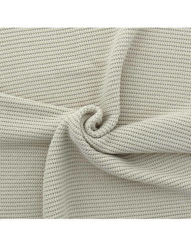 Tissu maille tricotée jersey relief - Beige clair