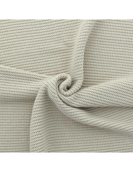 Tissu maille tricotée jersey relief - Beige clair